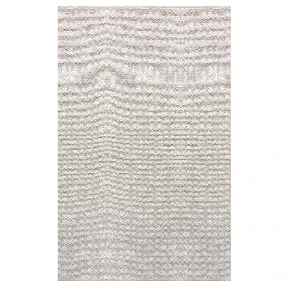 Vista dall'alto del tappeto Emmanuel 120x180 cm, che evidenzia il sofisticato motivo geometrico a rilievo.