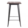 Tavolino alto Pordoi 60x60 in legno e acciaio color antracite, stile industriale moderno | Albert Stock