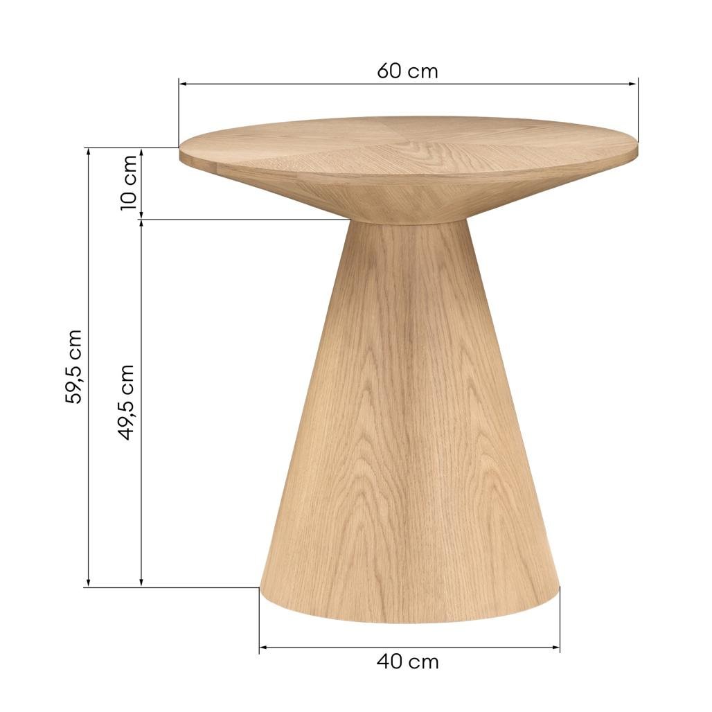 Tavolino d'appoggio rotondo Orb 60 cm rovere naturale - NN-ORB-FUR-SIDTAB-OAK-178 - foto 6