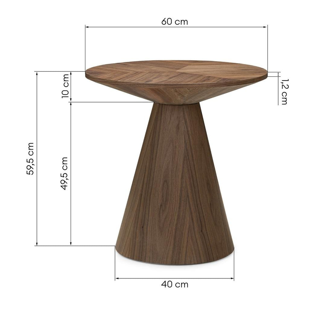Tavolino d'appoggio rotondo Orez 60 cm noce - NN-ORE-FUR-SIDTAB-WAL-131 - foto 6