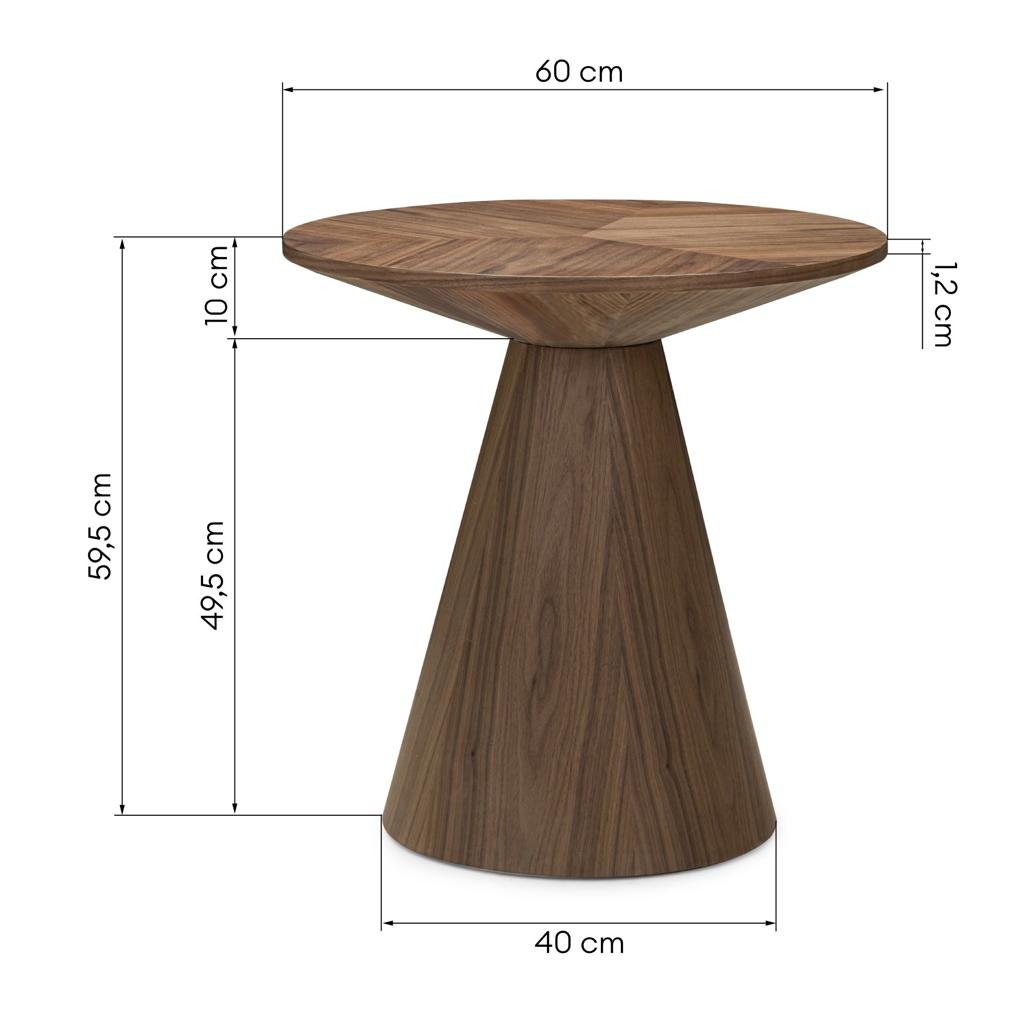 Tavolino d'appoggio rotondo Orez 60 cm noce - NN-ORE-FUR-SIDTAB-WAL-131 - foto 6
