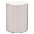 Tavolino d'appoggio Ryu 35 cm grigio beige con scanalature - NN-RYU-FUR-SIDTAB-LIGGRE-163