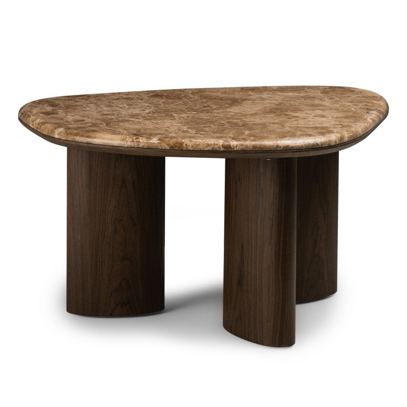 Tavolino Elle 75 cm noce scuro con piano in marmo - NN-ELL-FUR-COFTAB-WAL-633