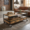 Tavolino Marlon 2 Cassetti in Legno di Mango - MO807399