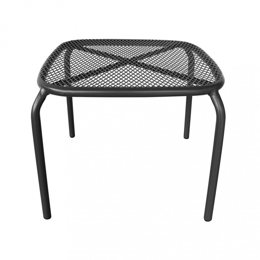 Tavolino da giardino Midway quadrato 41x41 cm in acciaio grigio scuro, con trattamento antiruggine | Albert Stock