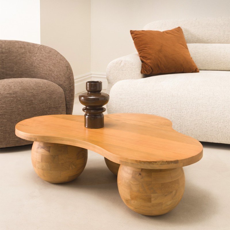 Tavolino Obig in legno di mango naturale dalla forma organica - NN-OBI-FUR-COFTAB-NATWOO-681 - foto 2