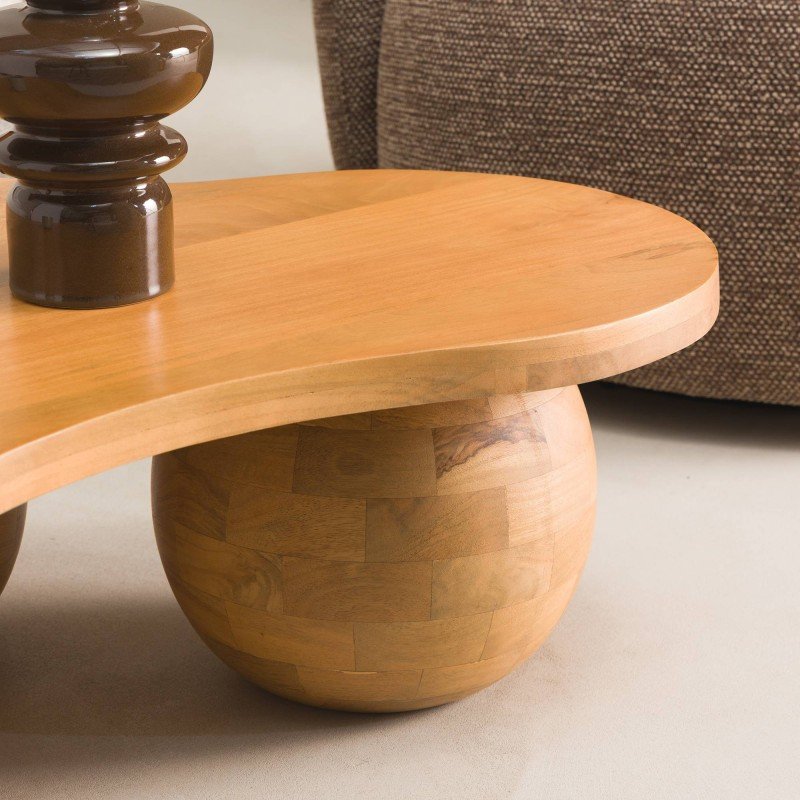Tavolino Obig in legno di mango naturale dalla forma organica - NN-OBI-FUR-COFTAB-NATWOO-681 - foto 3