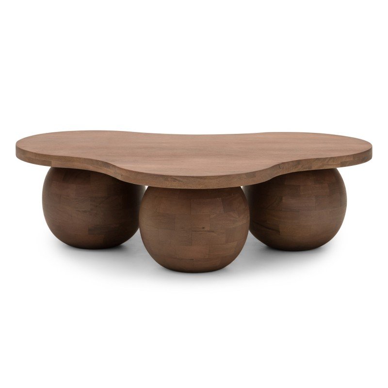 Tavolino Obig in legno di mango noce dalla forma organica - NN-OBI-FUR-COFTAB-WAL-680