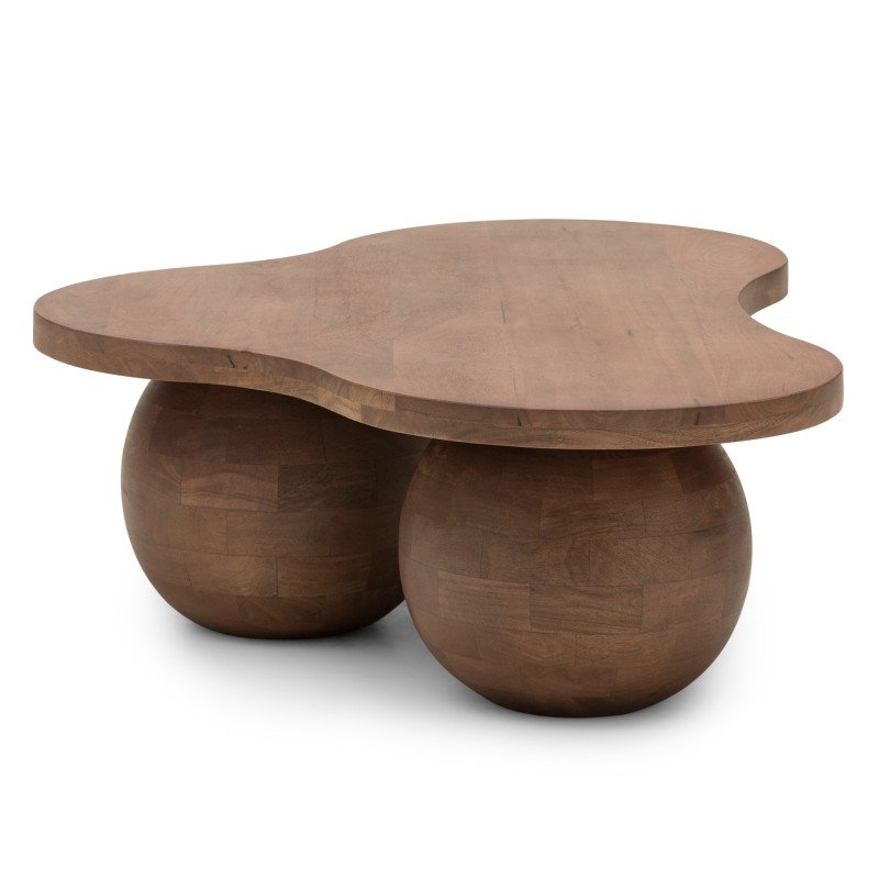 Tavolino Obig in legno di mango noce dalla forma organica - NN-OBI-FUR-COFTAB-WAL-680 - foto 4