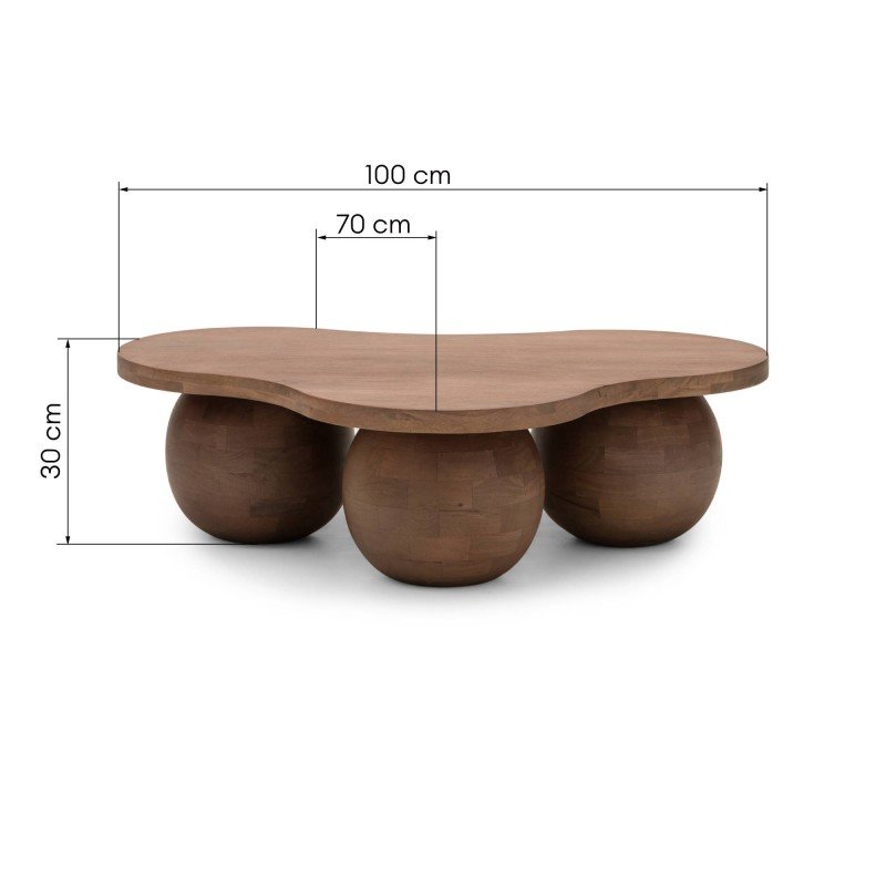 Tavolino Obig in legno di mango noce dalla forma organica - NN-OBI-FUR-COFTAB-WAL-680 - foto 8