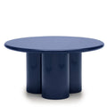 Tavolino rotondo Burgun 80 cm blu cobalto lucido - NN-BUR-FUR-COFTAB-NAVBLU-655