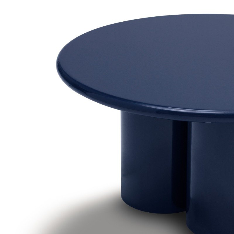 Tavolino rotondo Burgun 80 cm blu cobalto lucido - NN-BUR-FUR-COFTAB-NAVBLU-655 - foto 4