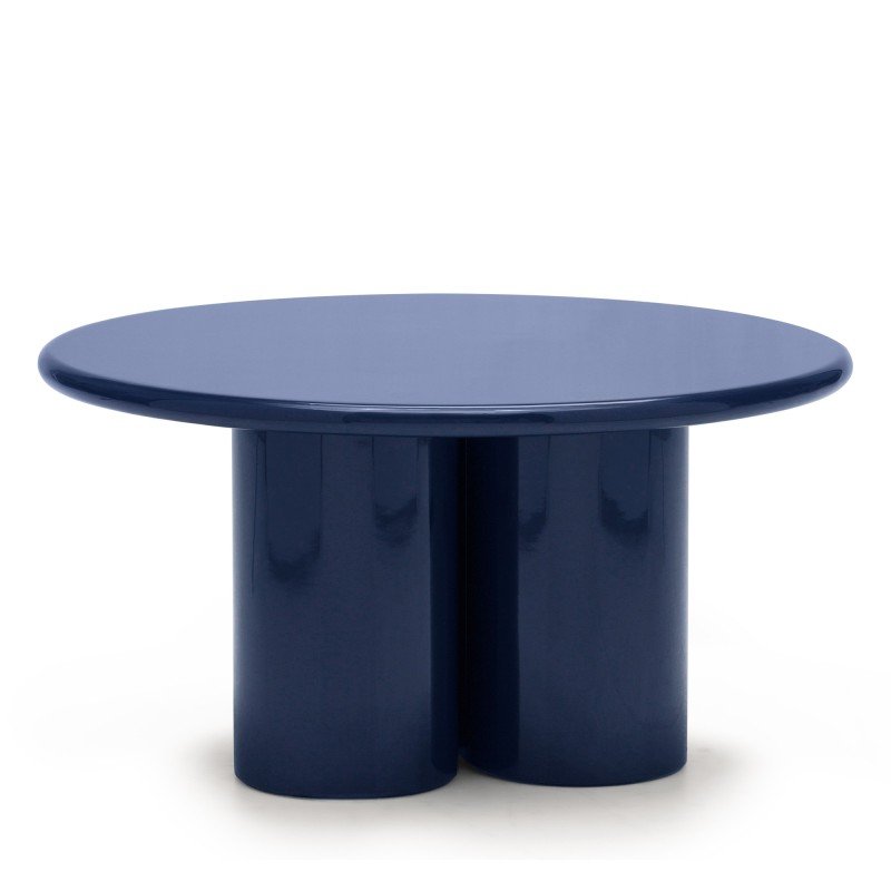 Tavolino rotondo Burgun 80 cm blu cobalto lucido - NN-BUR-FUR-COFTAB-NAVBLU-655 - foto 6