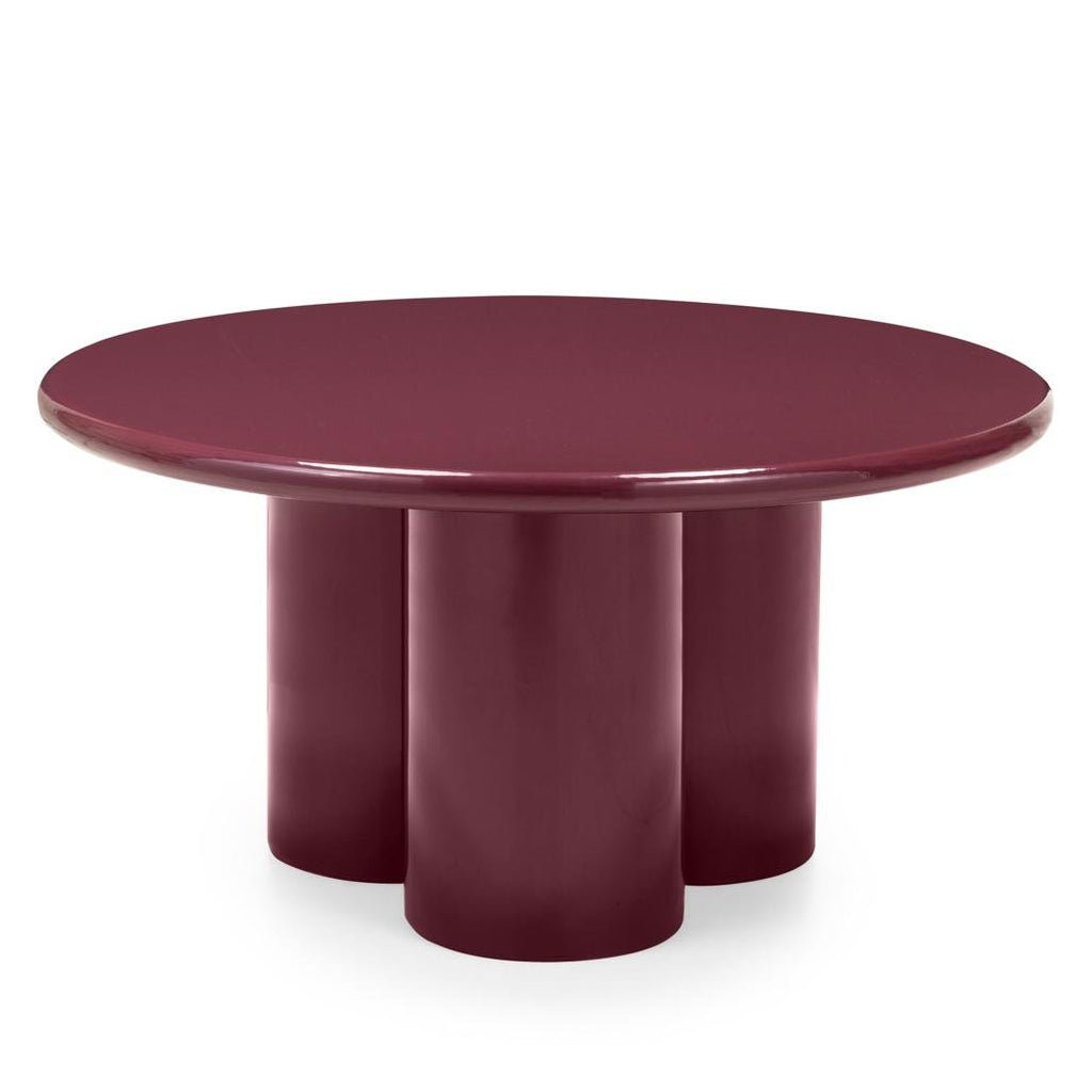 Tavolino rotondo Burgun 80 cm bordeaux lucido - NN-BUR-FUR-COFTAB-BOR-293