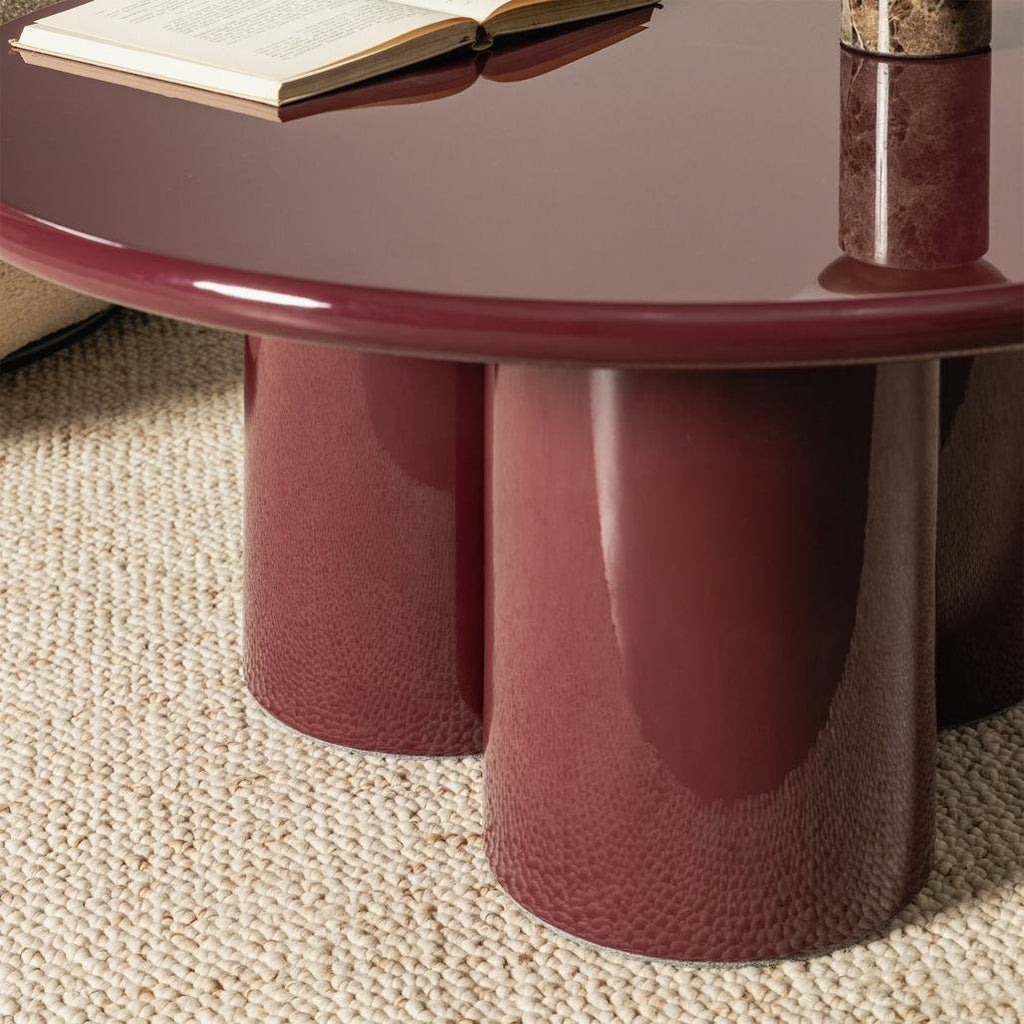 Tavolino rotondo Burgun 80 cm bordeaux lucido - NN-BUR-FUR-COFTAB-BOR-293 - foto 3
