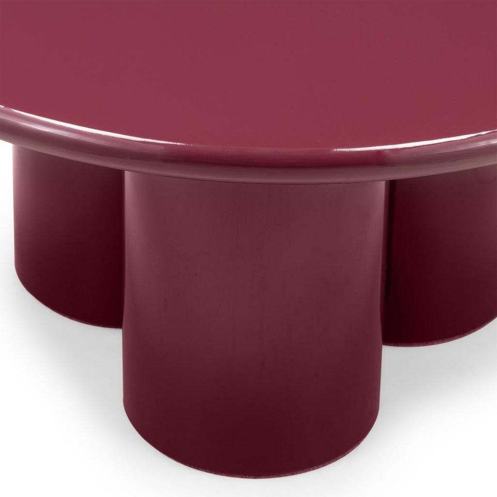 Tavolino rotondo Burgun 80 cm bordeaux lucido - NN-BUR-FUR-COFTAB-BOR-293 - foto 4