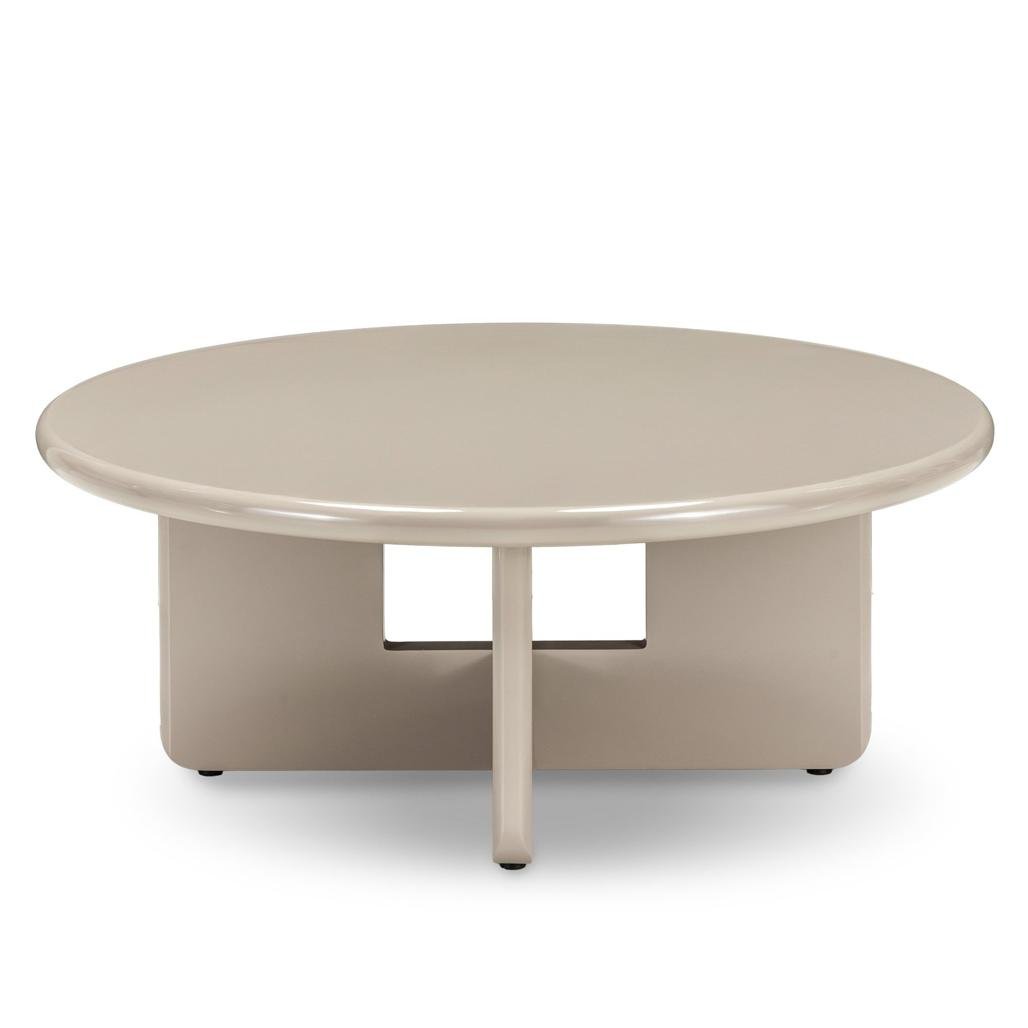 Tavolino rotondo Larna 80 cm beige lucido - NN-LAR-FUR-COFTAB-BEI-269