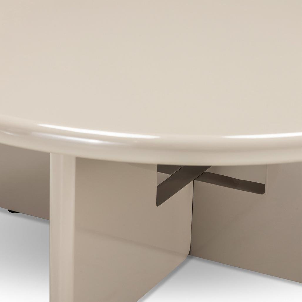 Tavolino rotondo Larna 80 cm beige lucido - NN-LAR-FUR-COFTAB-BEI-269 - foto 3