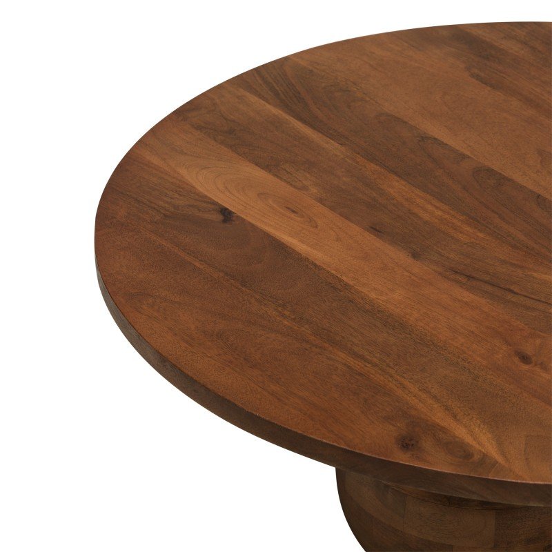Tavolino rotondo Morelo 100 cm in legno di mango noce scuro - NN-MOR-FUR-COFTAB-WAL-679 - foto 4