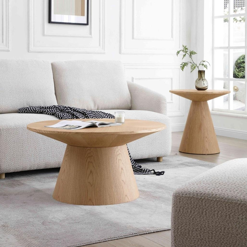 Tavolino rotondo Orb 90 cm rovere naturale - NN-ORB-FUR-COFTAB-OAK-179 - foto 2
