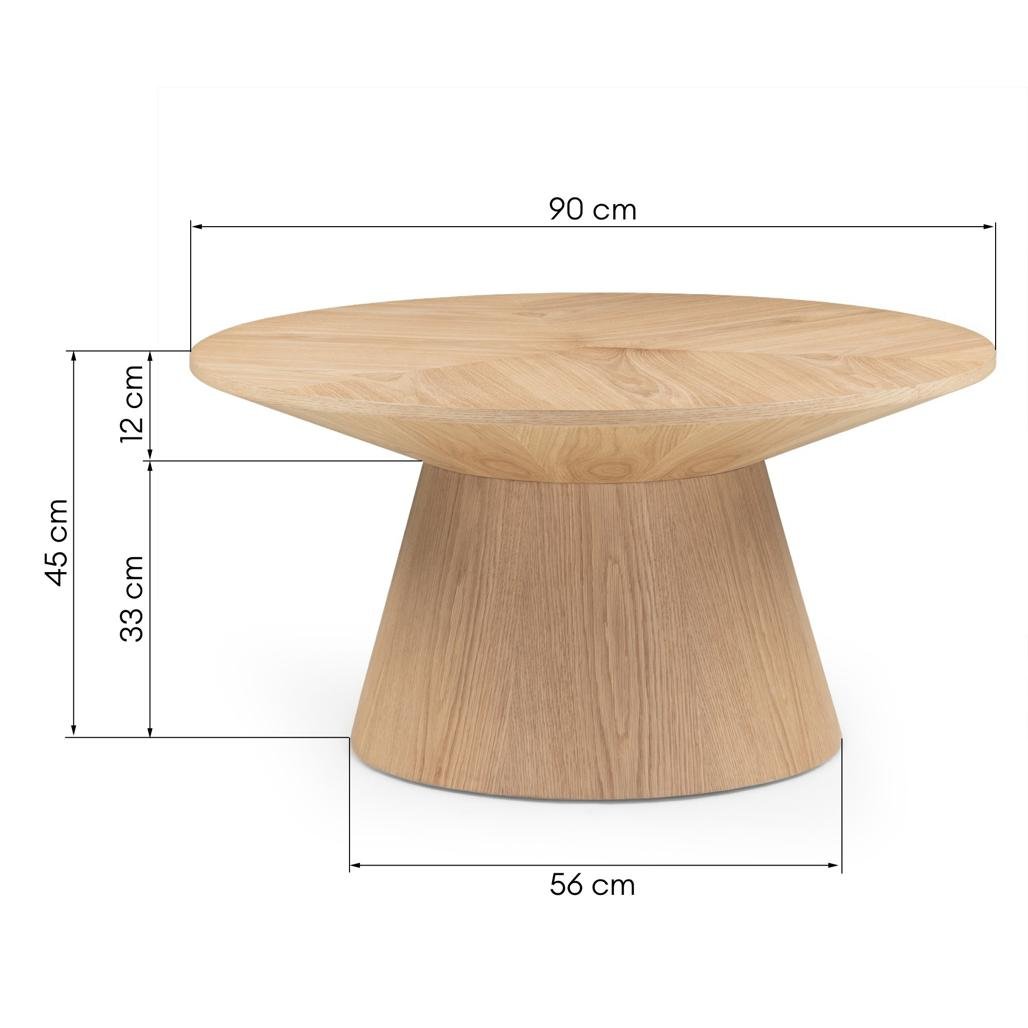 Tavolino rotondo Orb 90 cm rovere naturale - NN-ORB-FUR-COFTAB-OAK-179 - foto 5