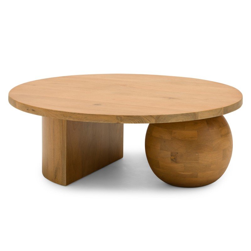 Tavolino rotondo Umo 80 cm in legno di mango naturale - NN-UMO-FUR-COFTAB-NATWOO-686