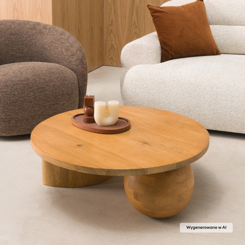 Tavolino rotondo Umo 80 cm in legno di mango naturale - NN-UMO-FUR-COFTAB-NATWOO-686 - foto 2