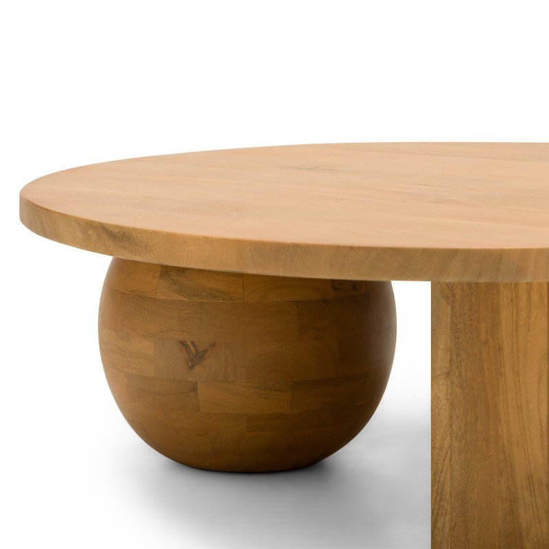Tavolino rotondo Umo 80 cm in legno di mango naturale - NN-UMO-FUR-COFTAB-NATWOO-686 - foto 4