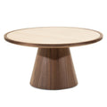 Tavolino rotondo Wasabi 80 cm travertino e noce - NN-WAS-FUR-COFTAB-WAL-371