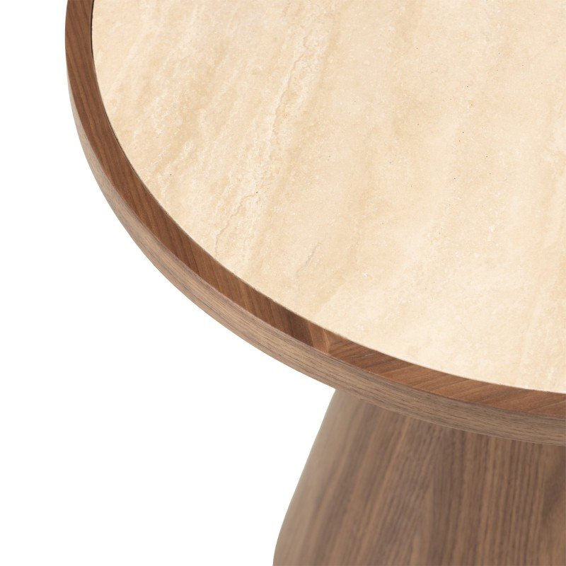 Tavolino rotondo Wasabi 80 cm travertino e noce - NN-WAS-FUR-COFTAB-WAL-371 - foto 6