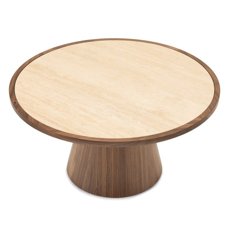 Tavolino rotondo Wasabi 80 cm travertino e noce - NN-WAS-FUR-COFTAB-WAL-371 - foto 7