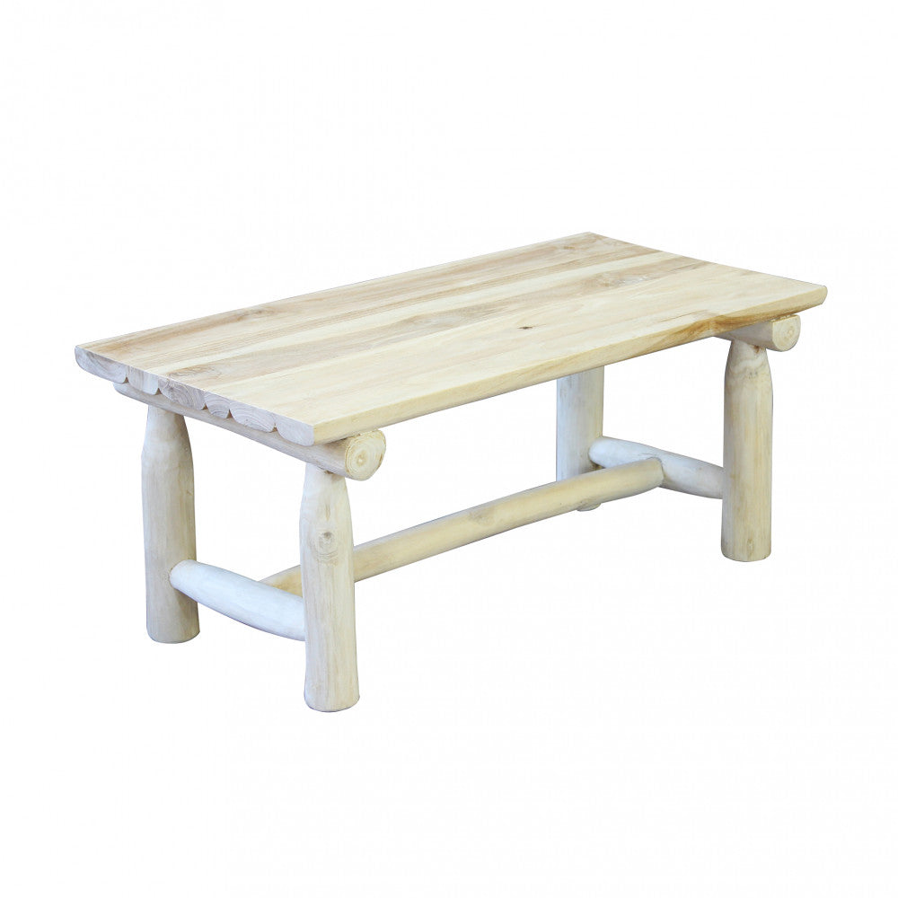 Tavolino da Esterno Stinger in teak colore legno bianco naturale.