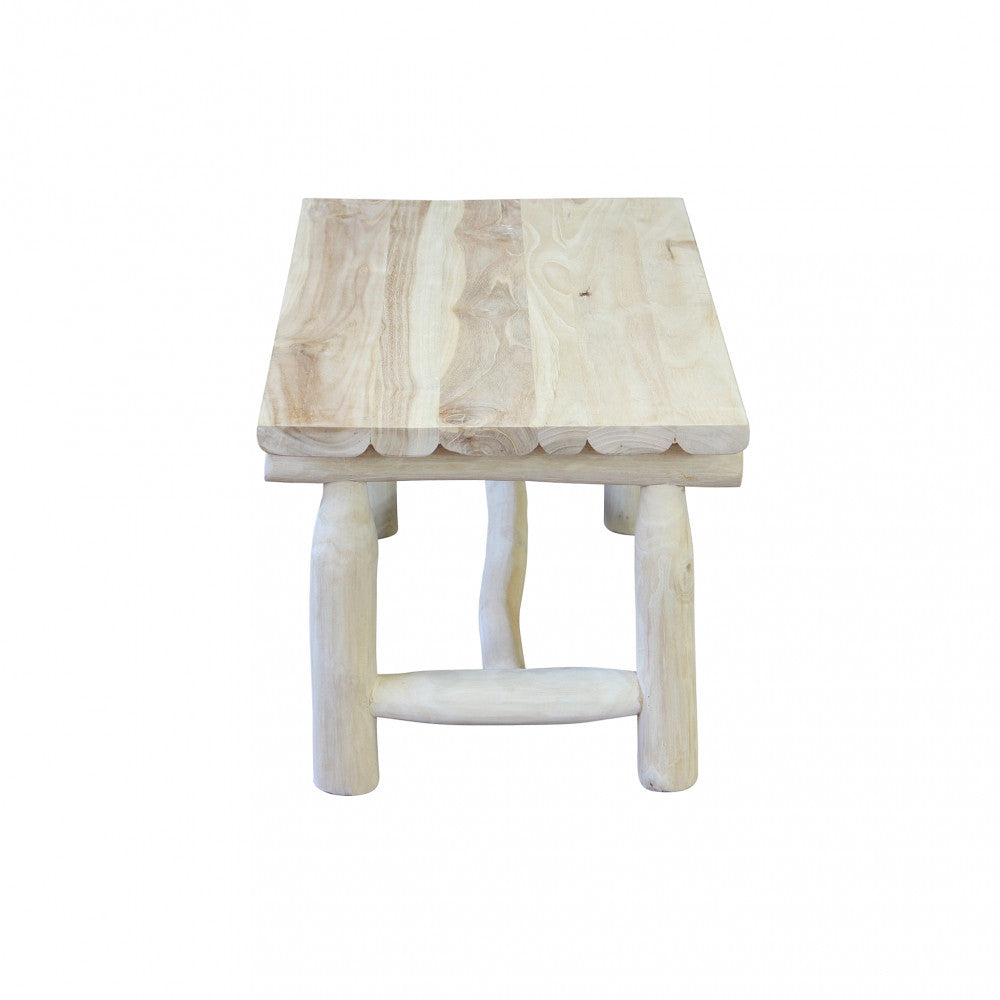 Tavolino da Esterno Stinger in teak colore legno bianco naturale