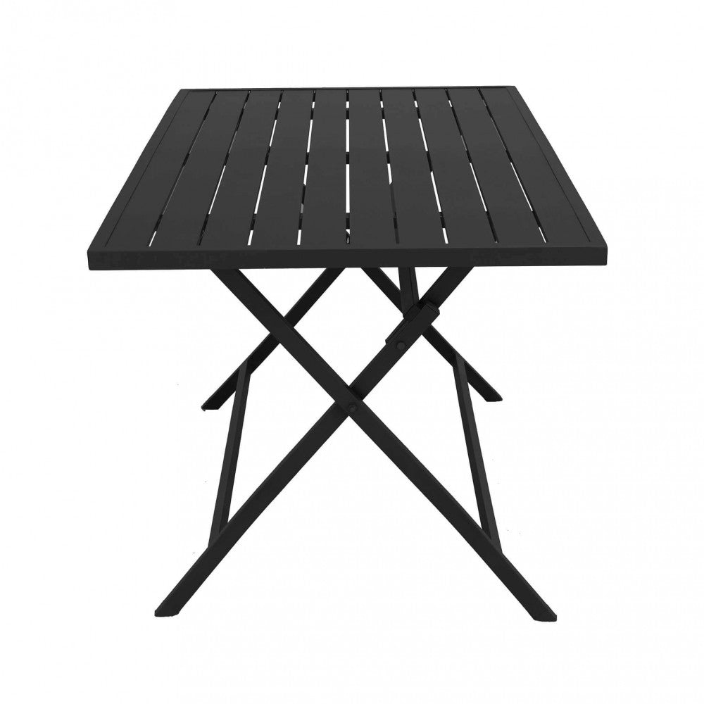 Tavolo da giardino Alabama 70x130 pieghevole bianco, design moderno vista laterale | Albert Stock