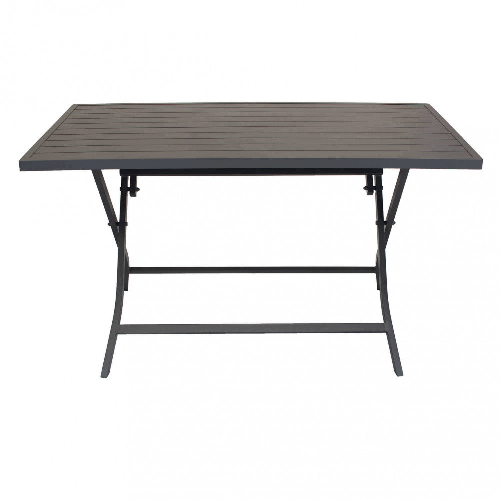 Tavolo da giardino Alabama 70x130 cm pieghevole in alluminio color taupe, ideale per spazi esterni | Albert Stock
