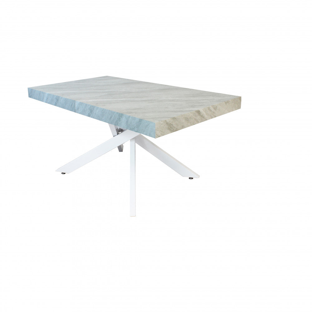 Tavolo Darren completamente chiuso nella sua dimensione di 160 cm su sfondo bianco.
