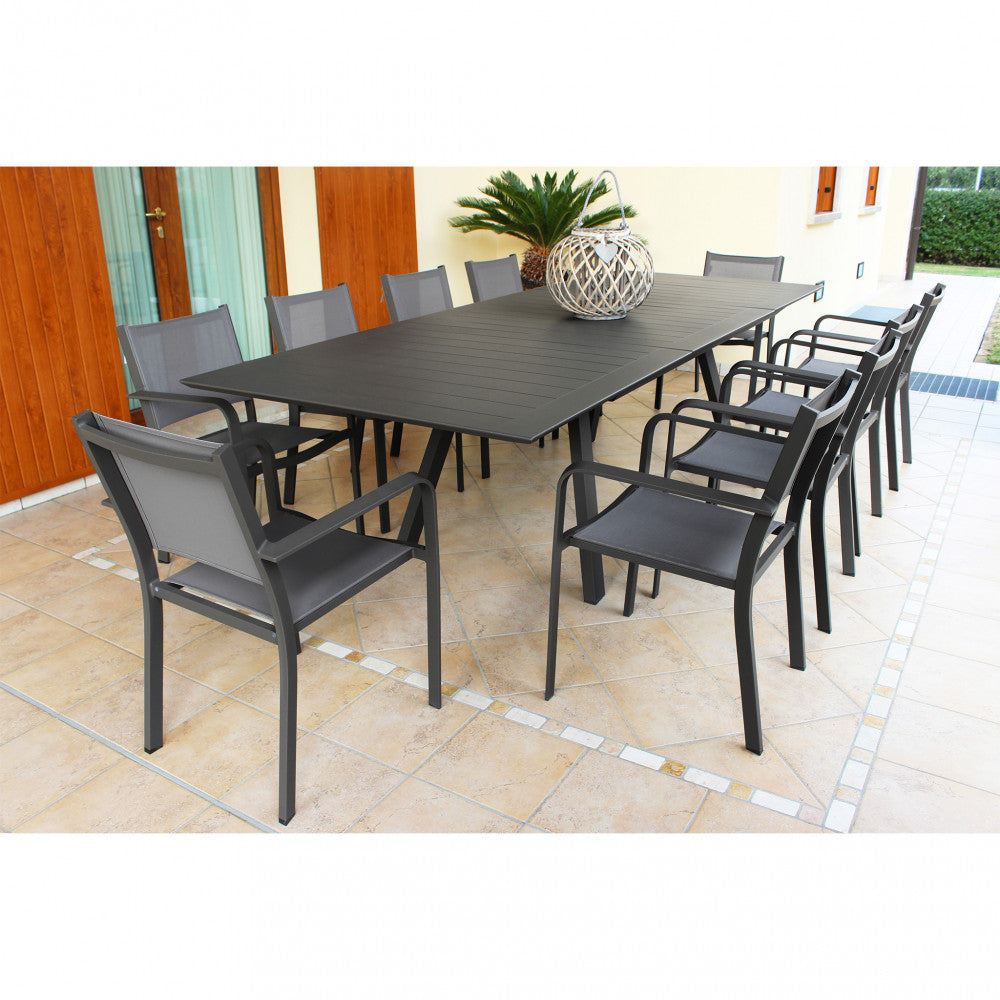 Tavolo allungabile da esterno Zante, lunghezza variabile da 200 a 300 cm.