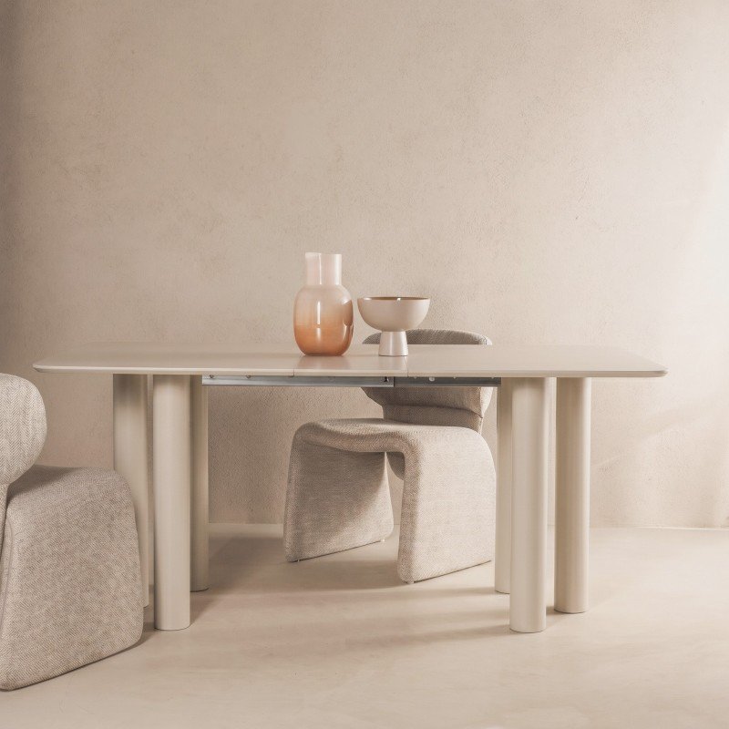 Tavolo allungabile Loaloa 140-200 cm cashmere e faggio - NN-LOA-FUR-DINTAB-CAS-561 - foto 2