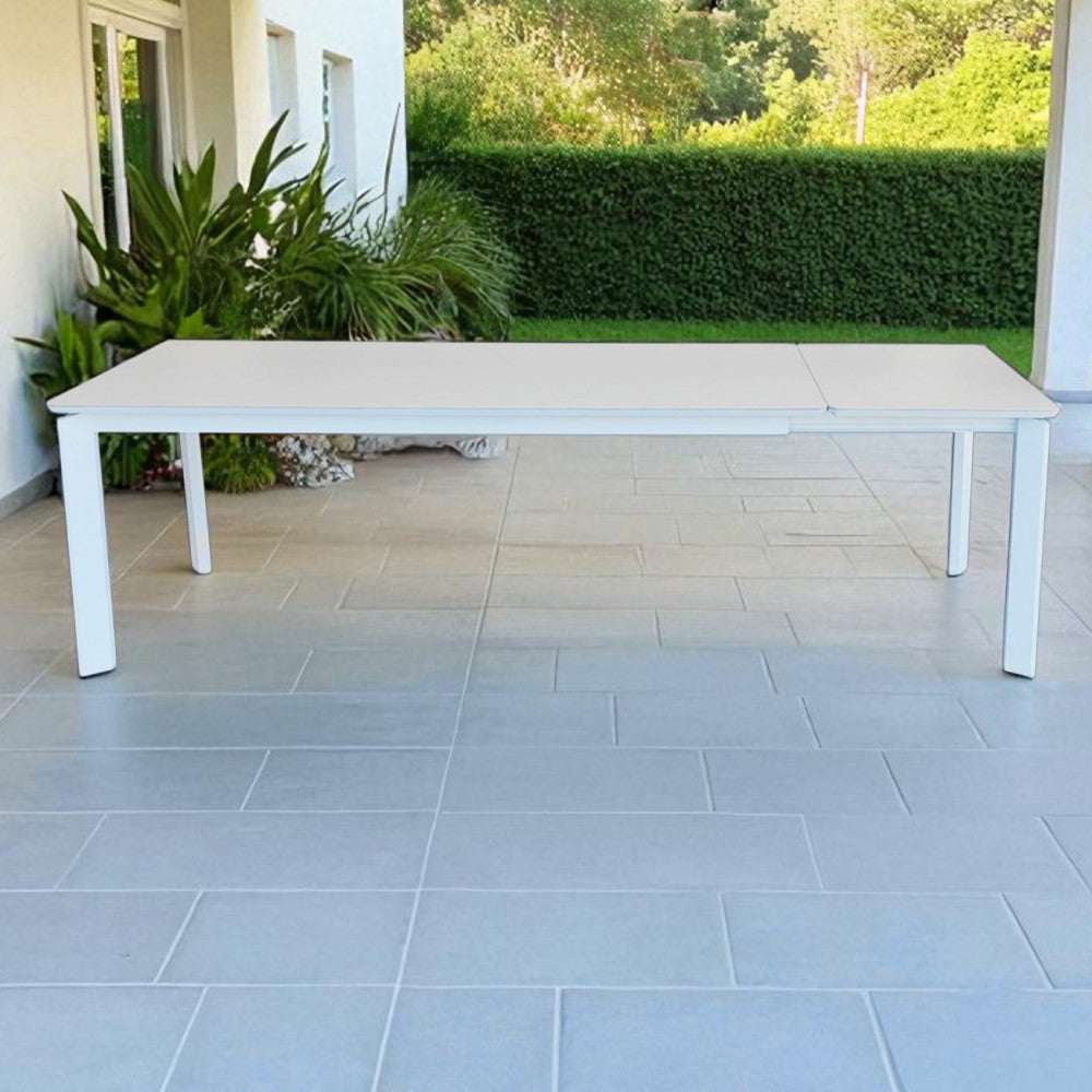 Tavolo Allungabile Nassau 200/260/320 x 90 Gesso Effetto Marmo - AT804367-CHALK