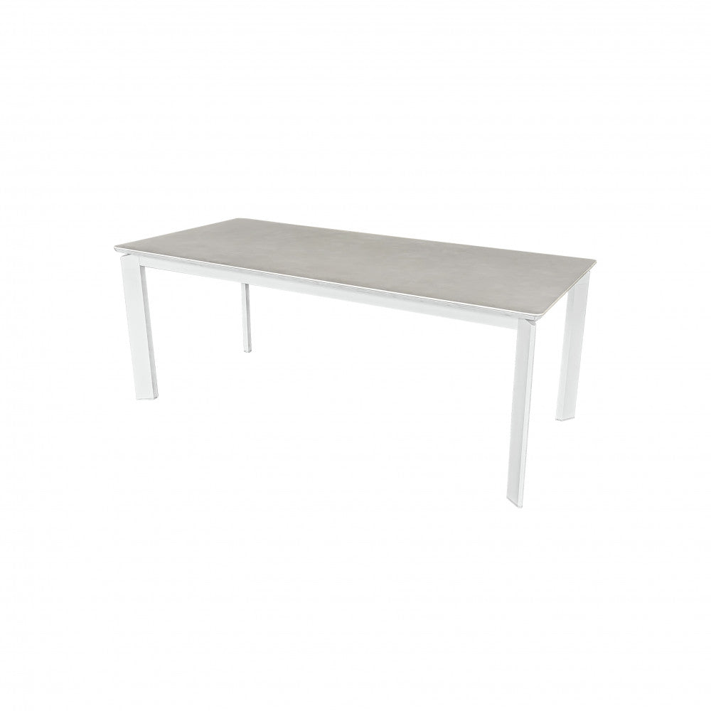 Tavolo Allungabile Nassau 200/260/320 x 90 Gesso Effetto Marmo - AT804367-CHALK - foto 5