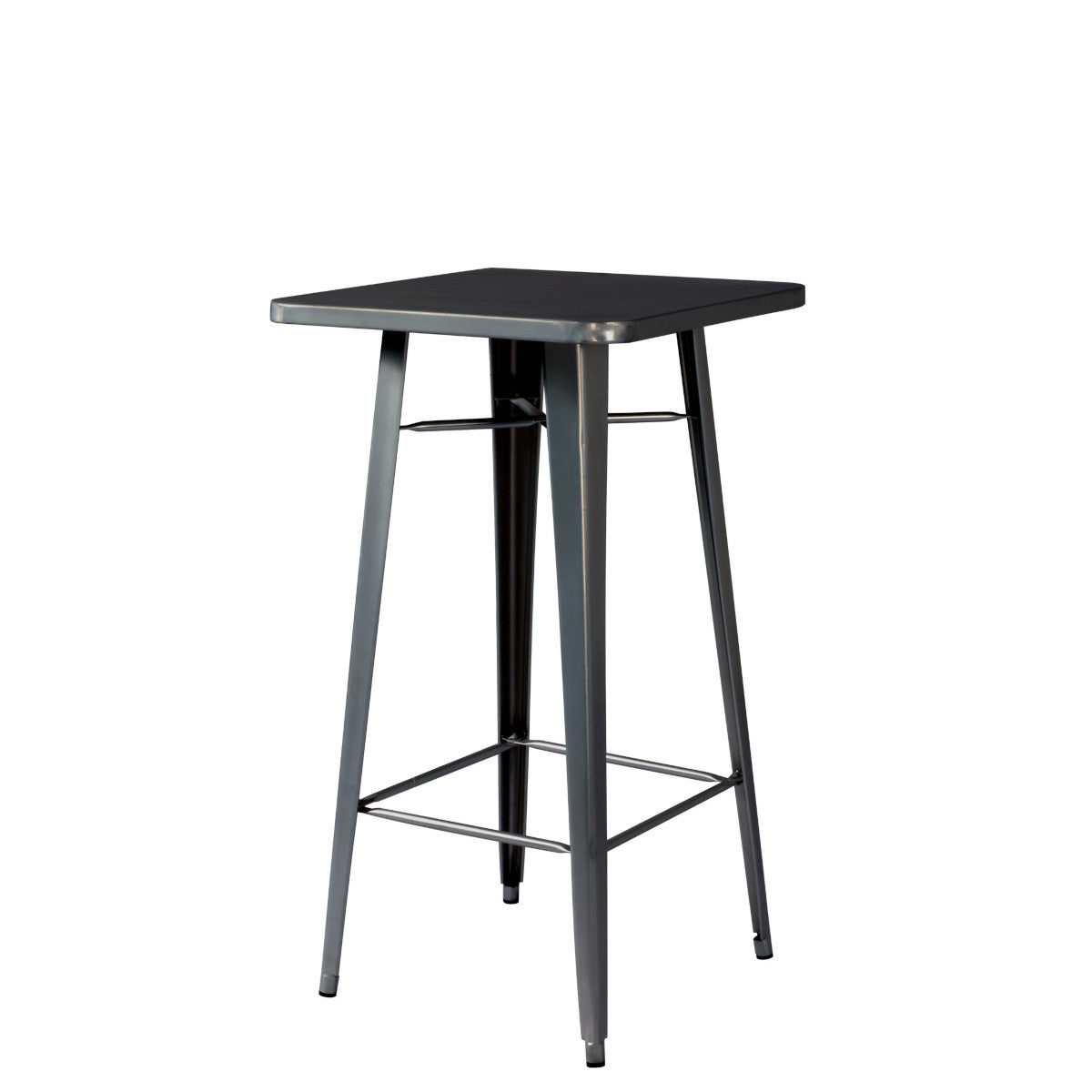 Tavolo alto quadrato in lamiera galvanizzata bianco per bancone bar e cucina