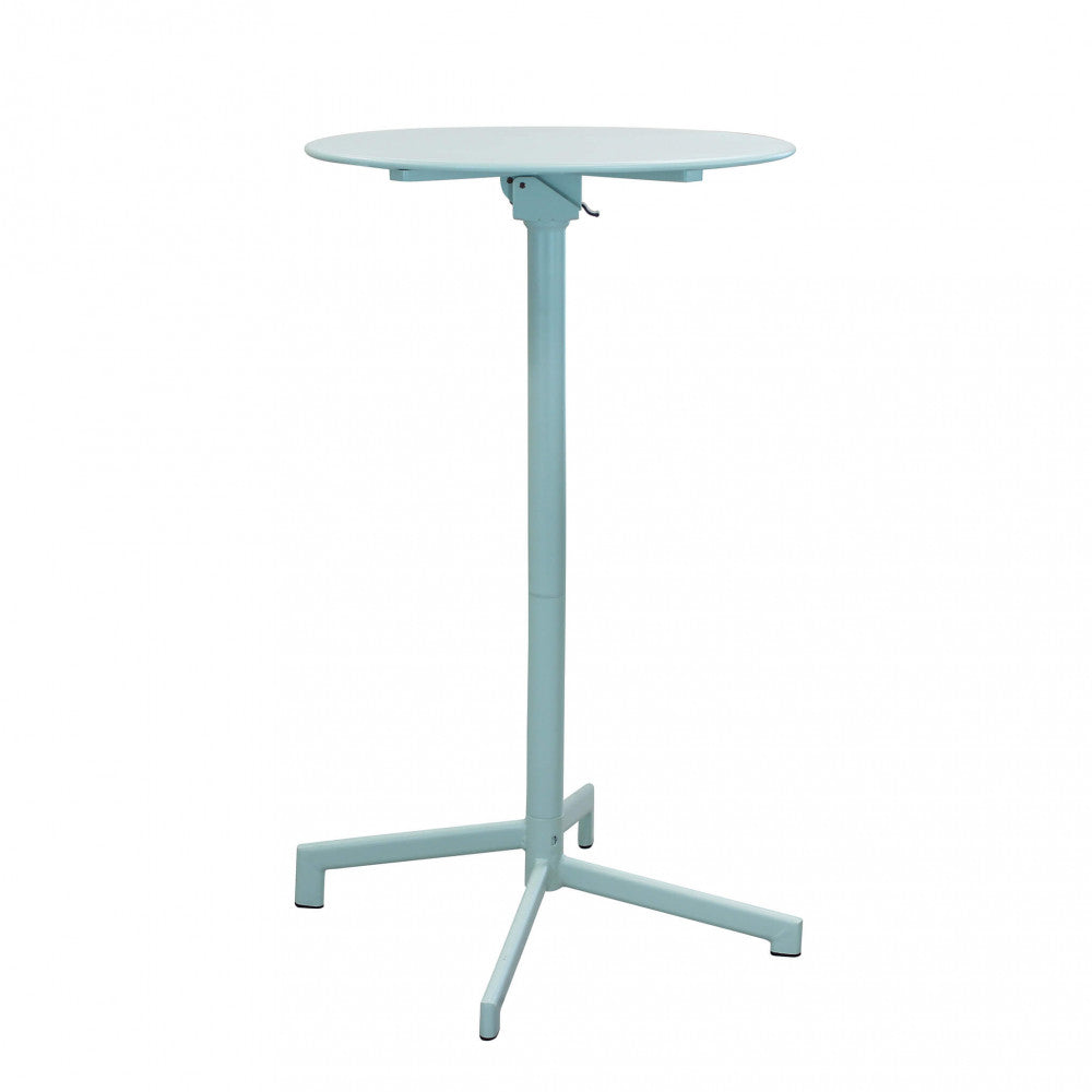 Tavolo alto Vega Ø 60 cm verde per giardino o terrazza vista laterale | Albert Stock