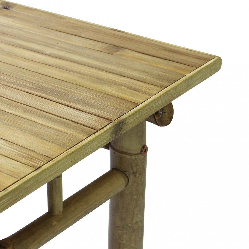 Tavolo da giardino Aviation 80 quadrato in legno di bamboo.