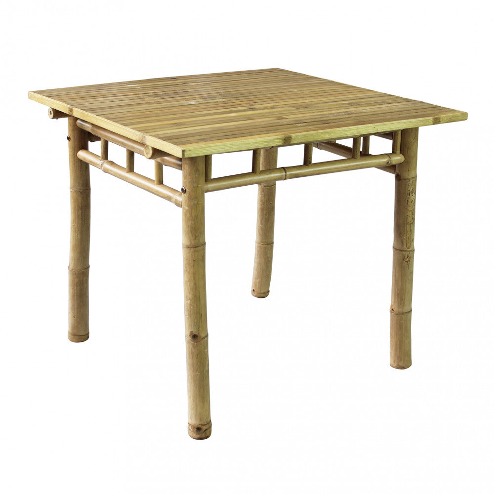 Tavolo da giardino Aviation 80 quadrato in legno di bamboo.