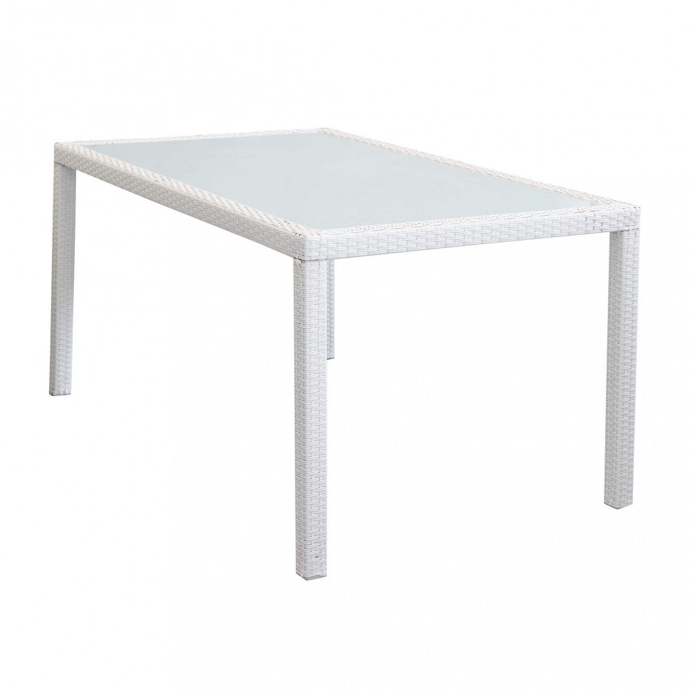 Tavolo da giardino Cosma Azore 150x90 bianco, vista laterale