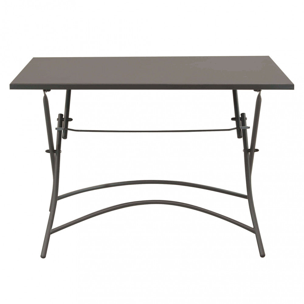 Tavolo da giardino Bristol 110x70 cm pieghevole in acciaio color taupe, ideale per spazi esterni | Albert Stock