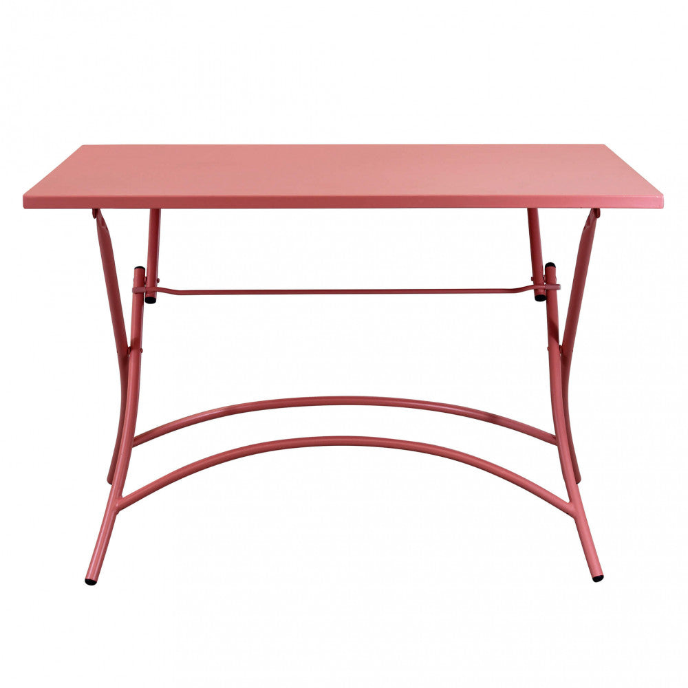 Tavolo da giardino Bristol 110x70 pieghevole rosso corallo | Albert Stock