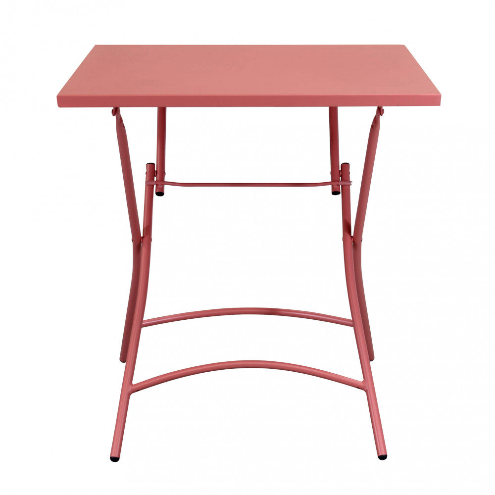 Tavolo da giardino Bristol 70x70 pieghevole rosso, design moderno panoramica frontale | Albert Stock