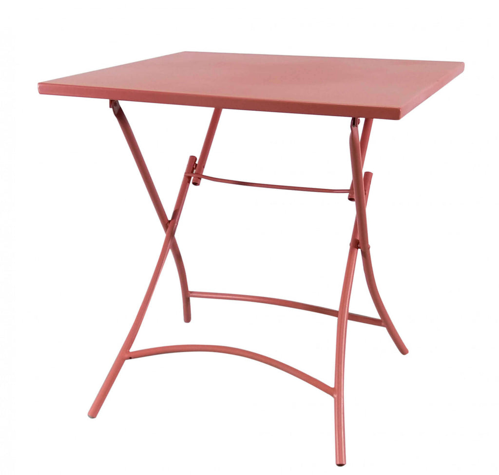 Tavolo Bristol in acciaio rosso con trattamento antiruggine per esterni | Albert Stock