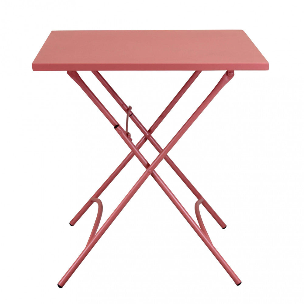 Tavolo da giardino Bristol 70x70 pieghevole rosso, design moderno Panoramica laterale | Albert Stock